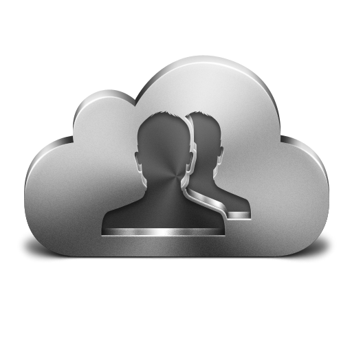 Cloud Contacts 2X Silver Icon 512x512 png